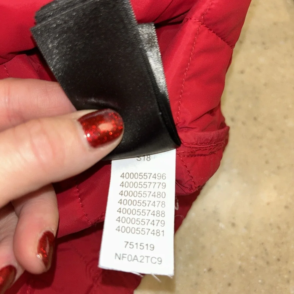 THE NORTH FACE THERMOBALL Men‎ Quilted Jacket Size XL/TG Insulated Red Nylon